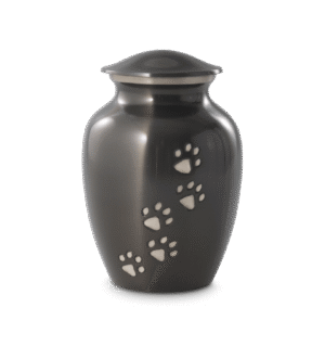 Antracitinė metalinė urna su letenėlių motyvu (0,75 l)