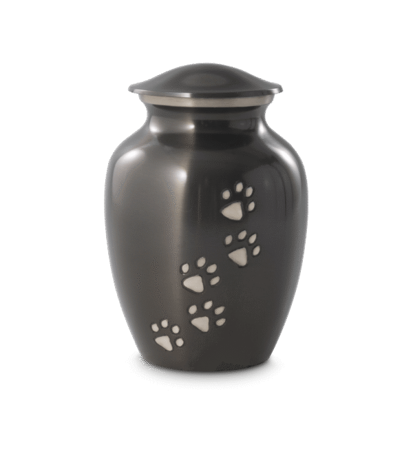 Antracitinė metalinė urna su letenėlių motyvu (0,75 l)