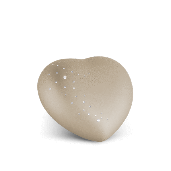 Širdelės formos keramikinė urna su kristalais (0,5 l)