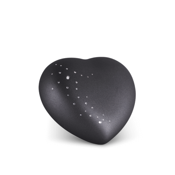 Širdelės formos keramikinė urna su kristalais (0,5 l)