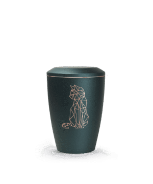 Urna su geometriniu katino motyvu (metalinė, 0,5 l)