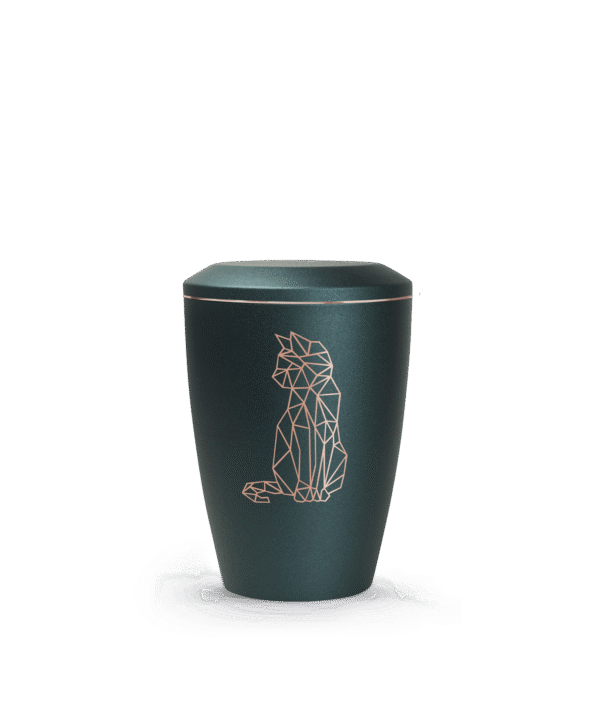 Urna su geometriniu katino motyvu (metalinė, 0,5 l)