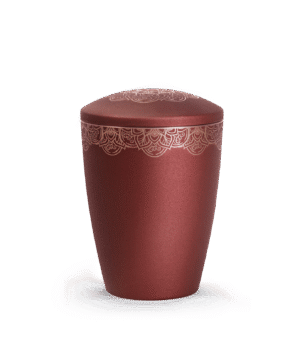 Raudona metalinė urna su mandalos raštu (2,8 l)