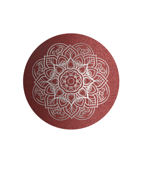 Raudona metalinė urna su mandalos raštu (2,8 l)