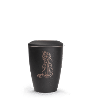 Urna su geometriniu katino motyvu (metalinė, 0,5 l)