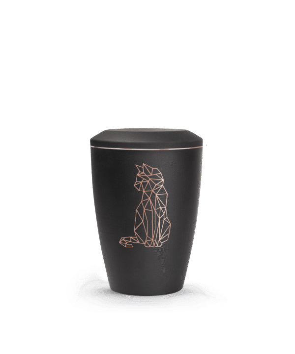 Urna su geometriniu katino motyvu (metalinė, 0,5 l)